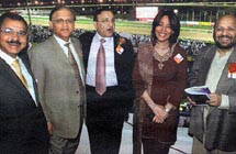 Steven Pinto, Vijay Malhotra, Mohan Valrani, Mahesh Menda & Ms.Poonam Datta at Dubai World Cup, Nad Al Sheba